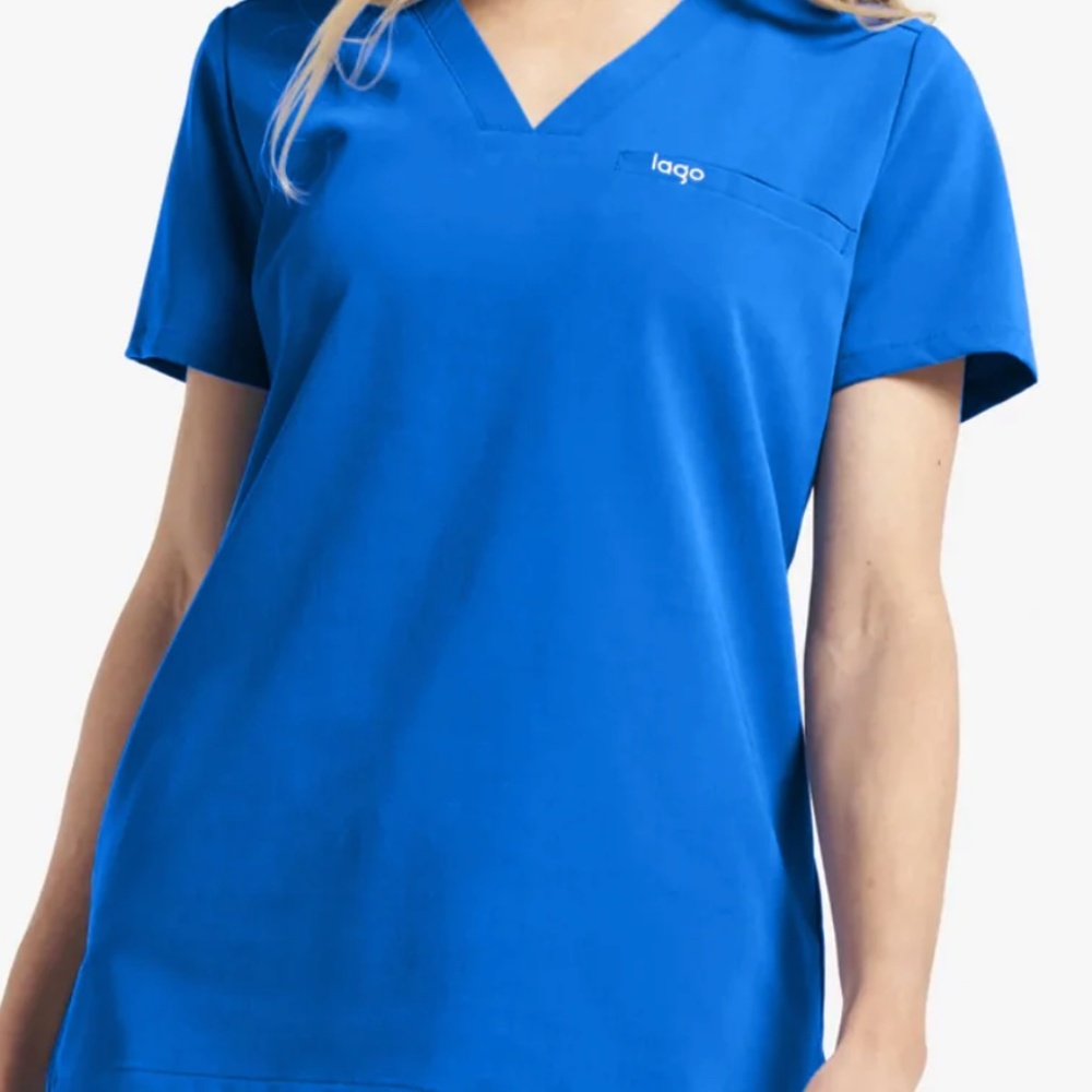 Lago Wear Diamond Scrub Top - Royal Blue XXS